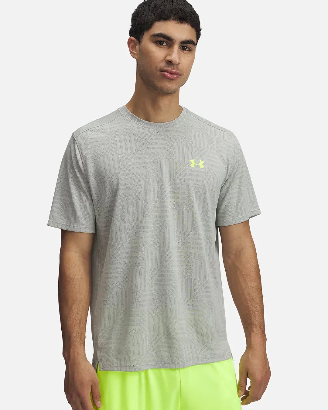 T-shirt Under Armour Tech Vent Geotessa - Gris/Jaune