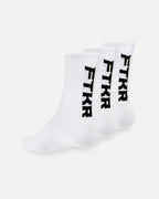 Pack de 3 paires de chaussettes longues FTKR - Blanc