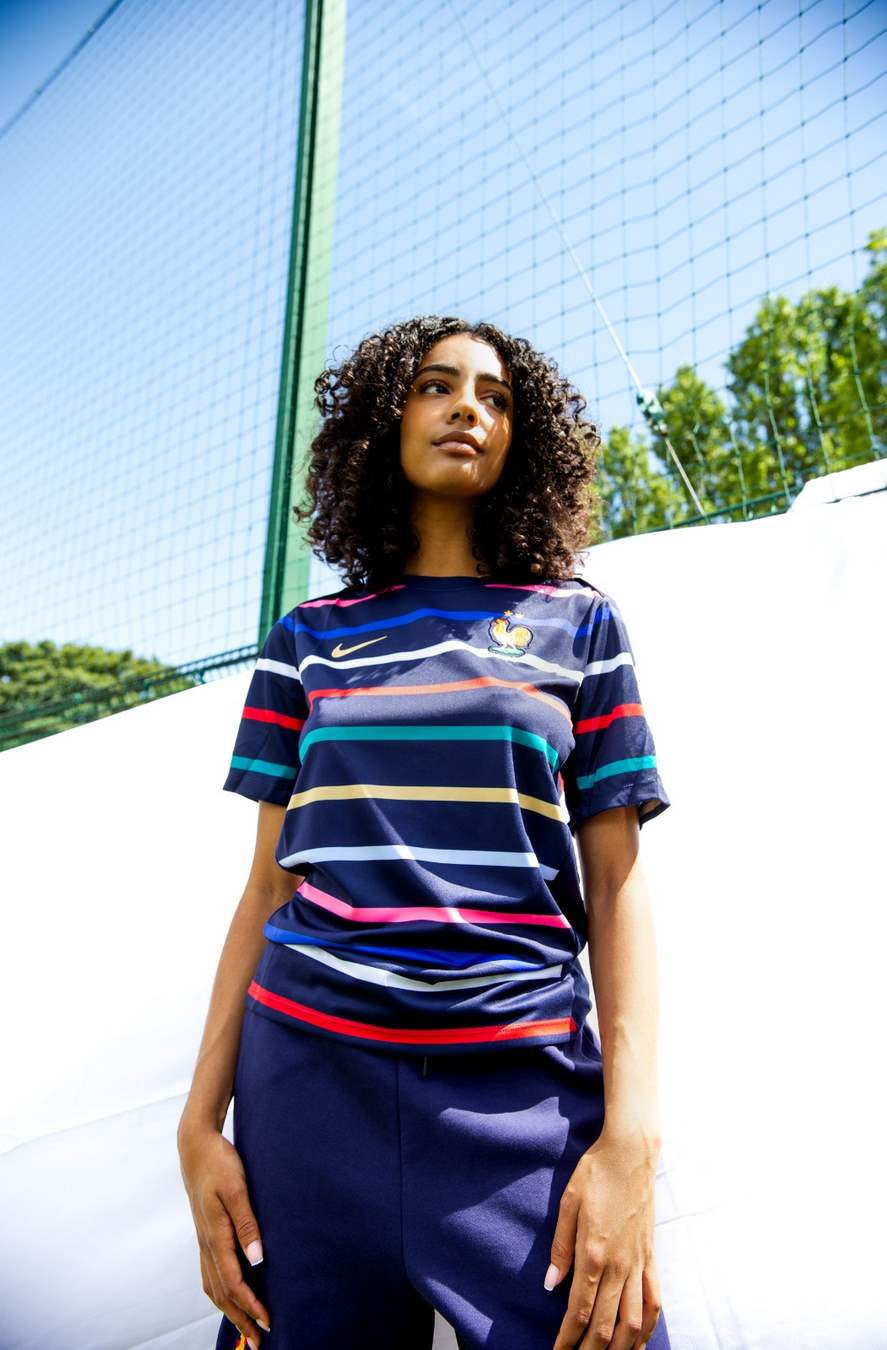 Maillot Pré-Match Equipe de France 2024 - Bleu/Rouge/Blanc