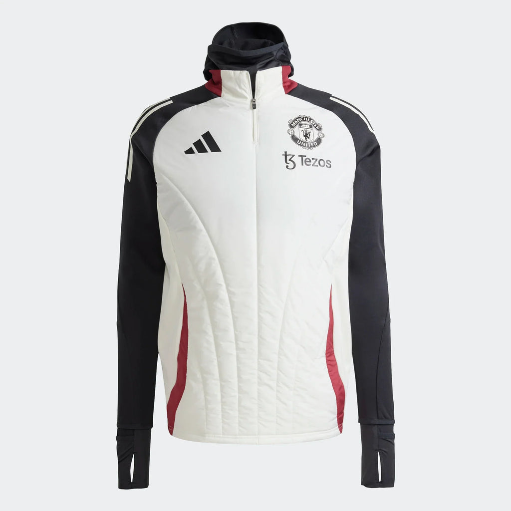 Haut Manchester United 2024/2025 cagoule intégrée - Blanc/Noir/Rouge