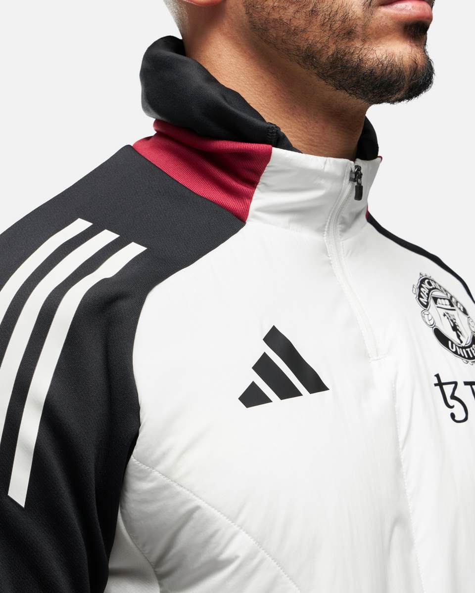 Haut Manchester United 2024/2025 cagoule intégrée - Blanc/Noir/Rouge