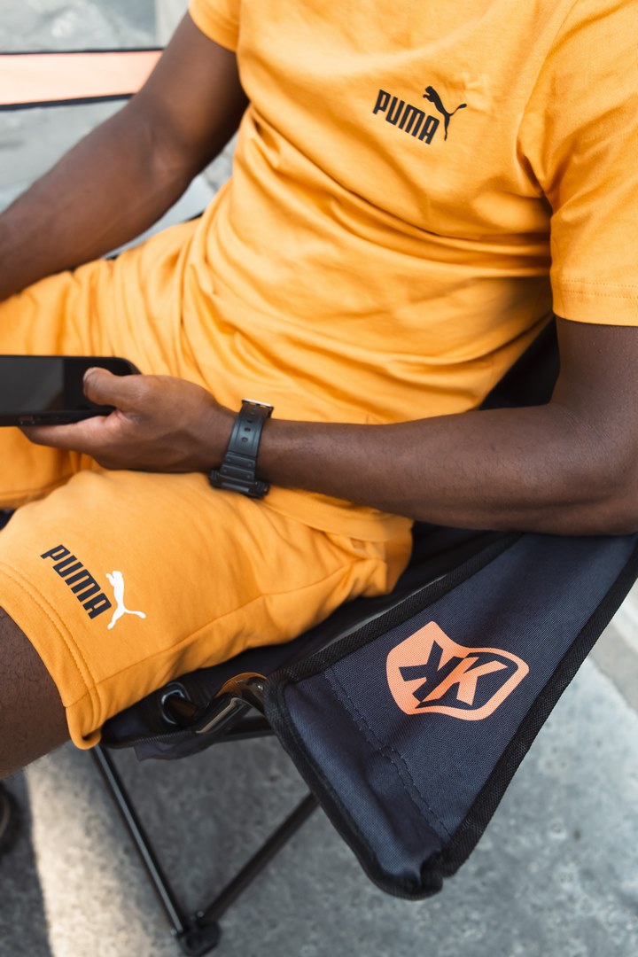 Chaise Pliante FK II  - Noir/Orange