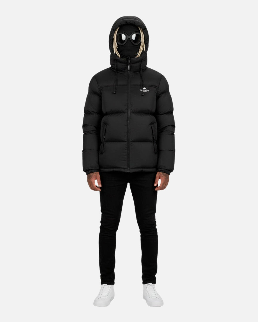 Doudoune avec Cagoule Intégrée Helvetica Middle Block II - Noir