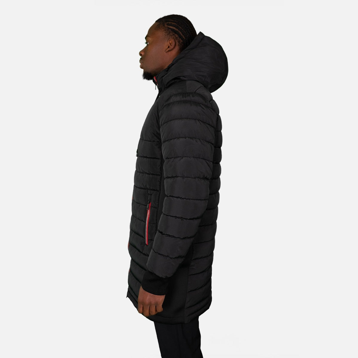 Doudoune longue Redskins Darren Swell - Noir/Rouge