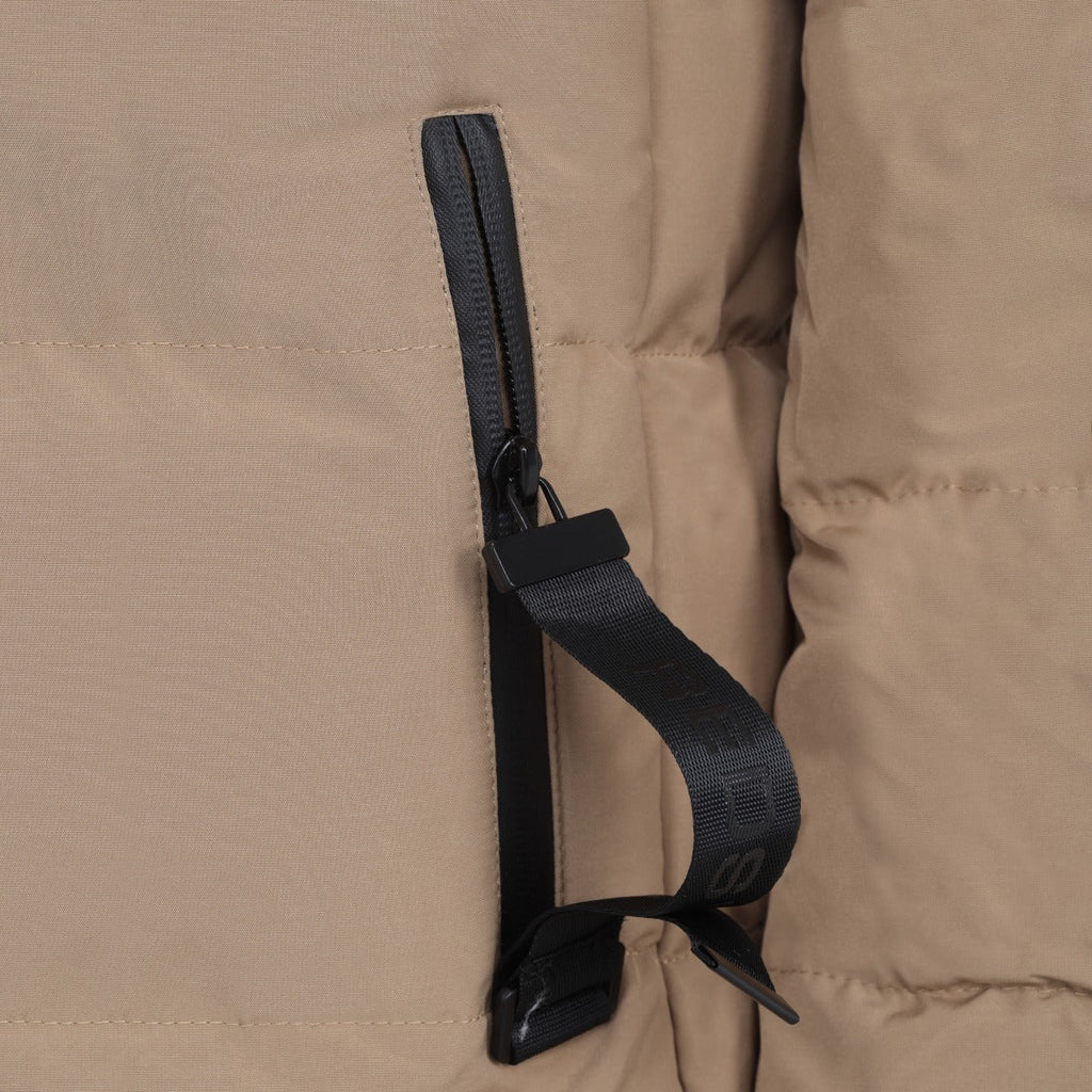 Doudoune longue Redskins Layer Cake - Beige/Noir