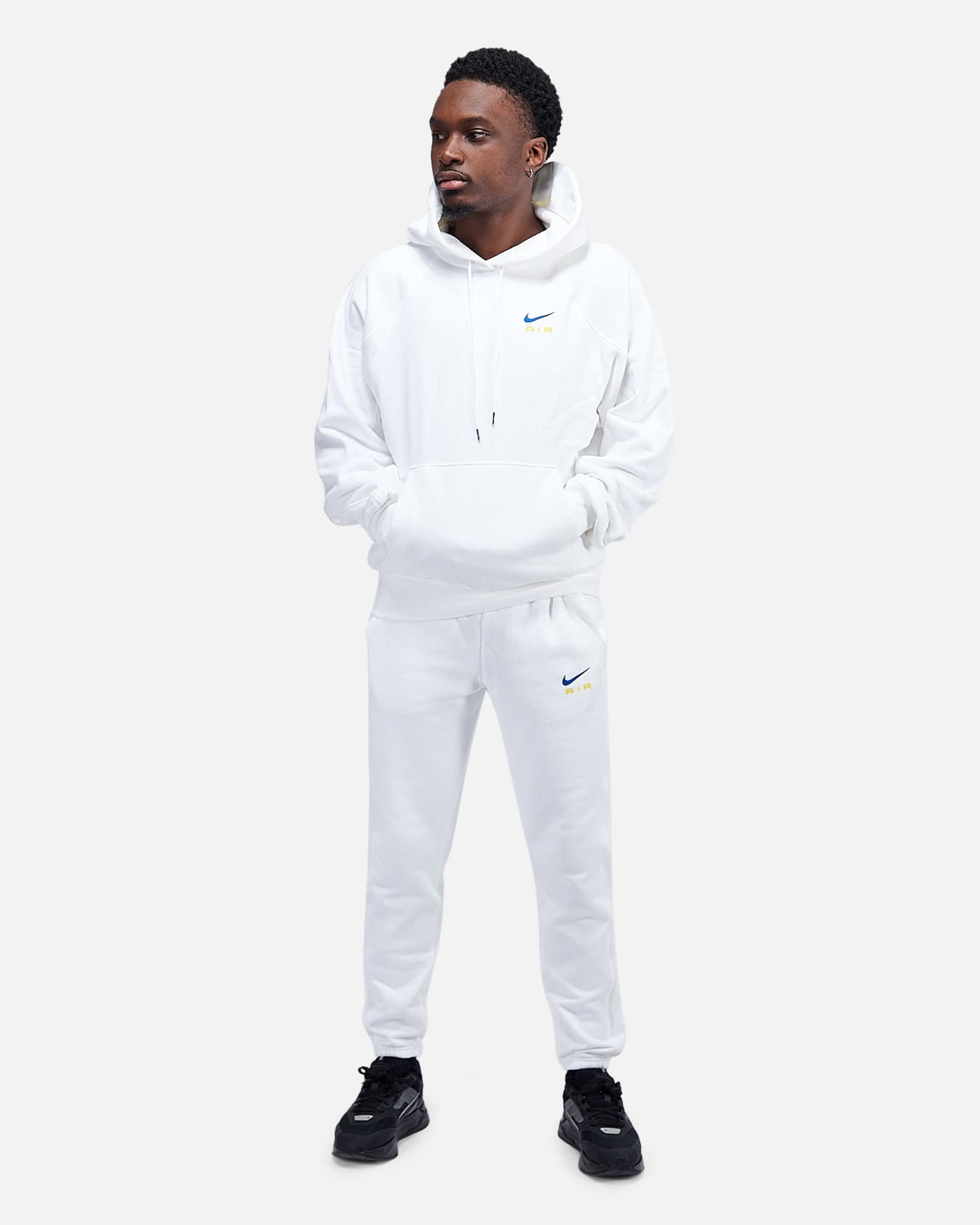 Sweat à capuche Nike Air - Blanc/Bleu/Jaune