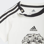 Ensemble T-shirt/Short Adidas 3 Stripes Bébé - Blanc/Noir