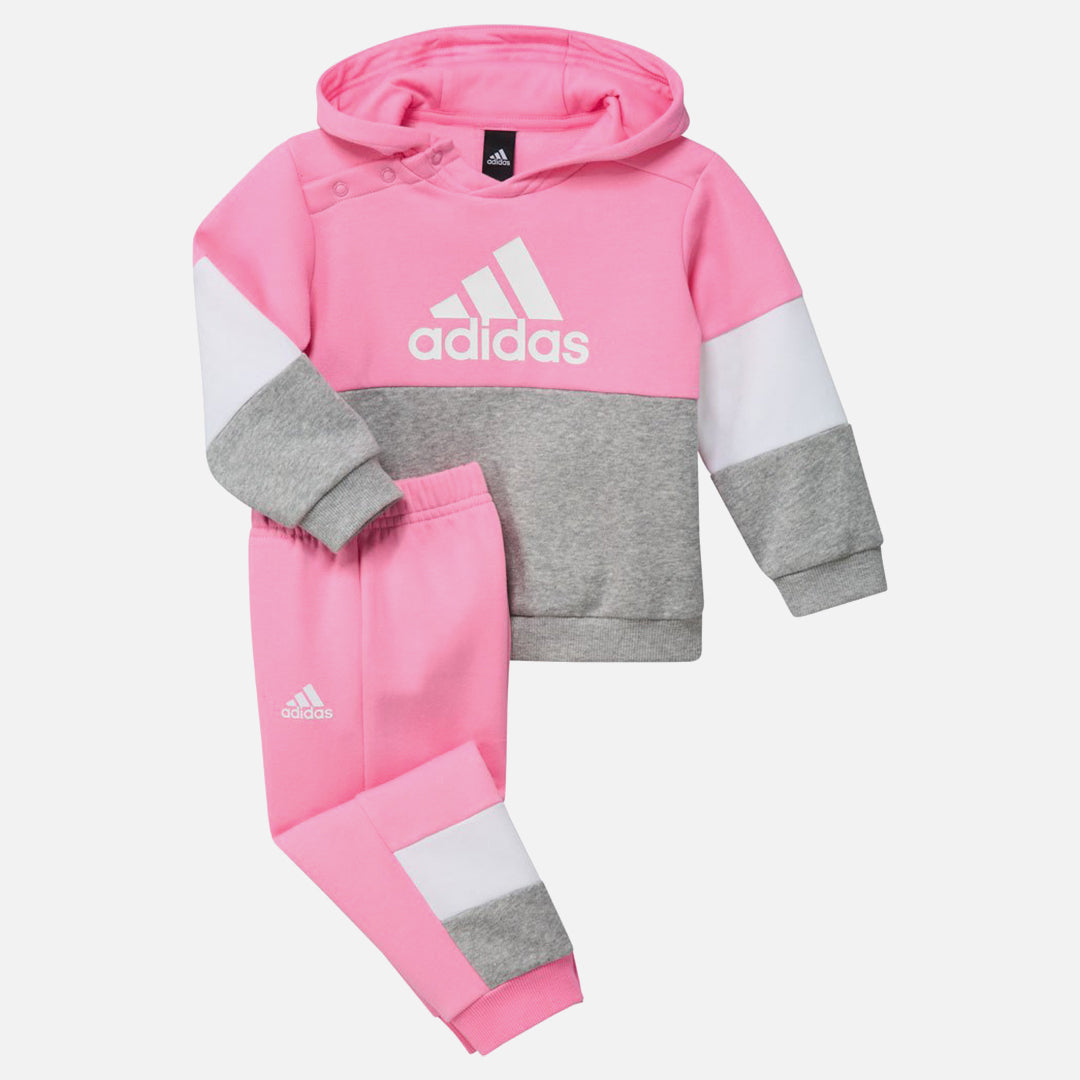 Ensemble Survêtement Adidas Color Block Bébé - Rose/Gris/Blanc