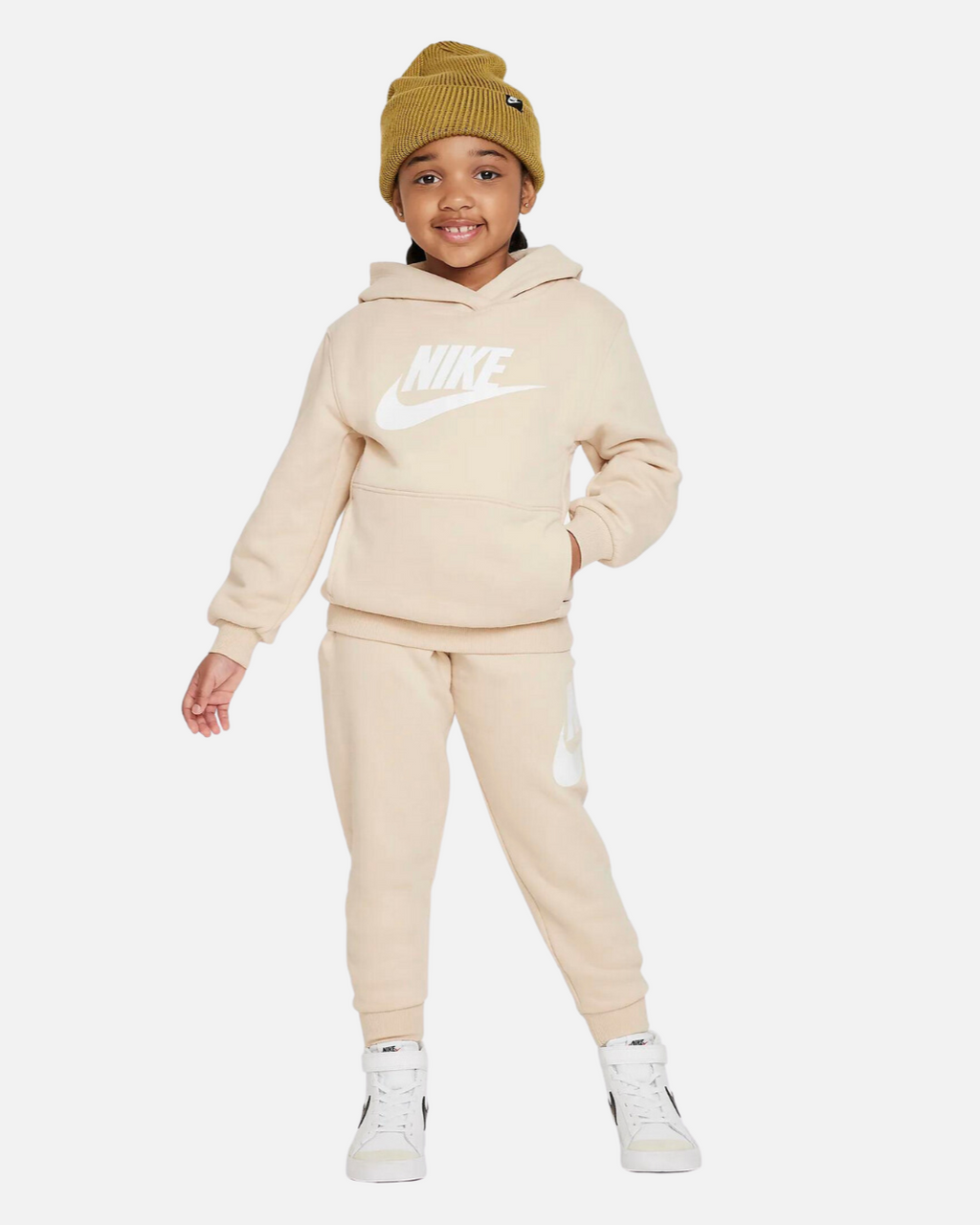 Ensemble survêtement Nike Club Fleece Enfant -Beige /Blanc