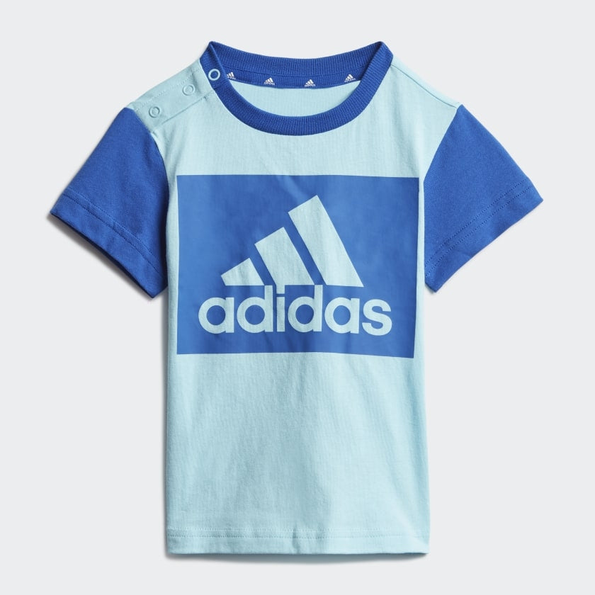 Ensemble T-shirt/Short Adidas Essentials Bébé - Bleu/Bleu