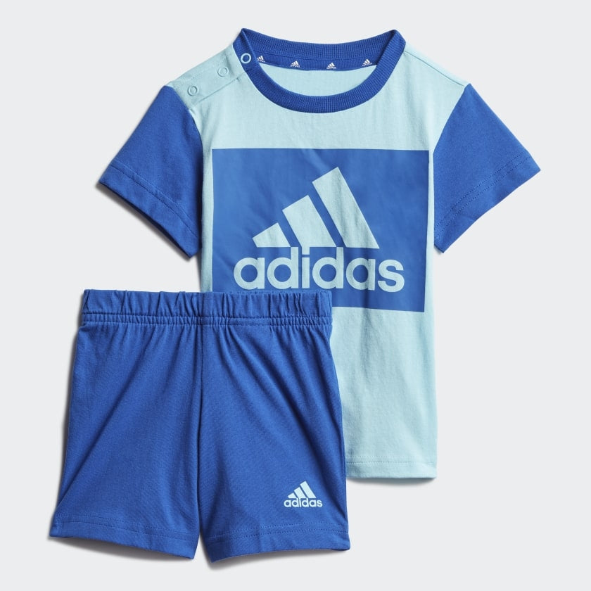 Ensemble T-shirt/Short Adidas Essentials Bébé - Bleu/Bleu