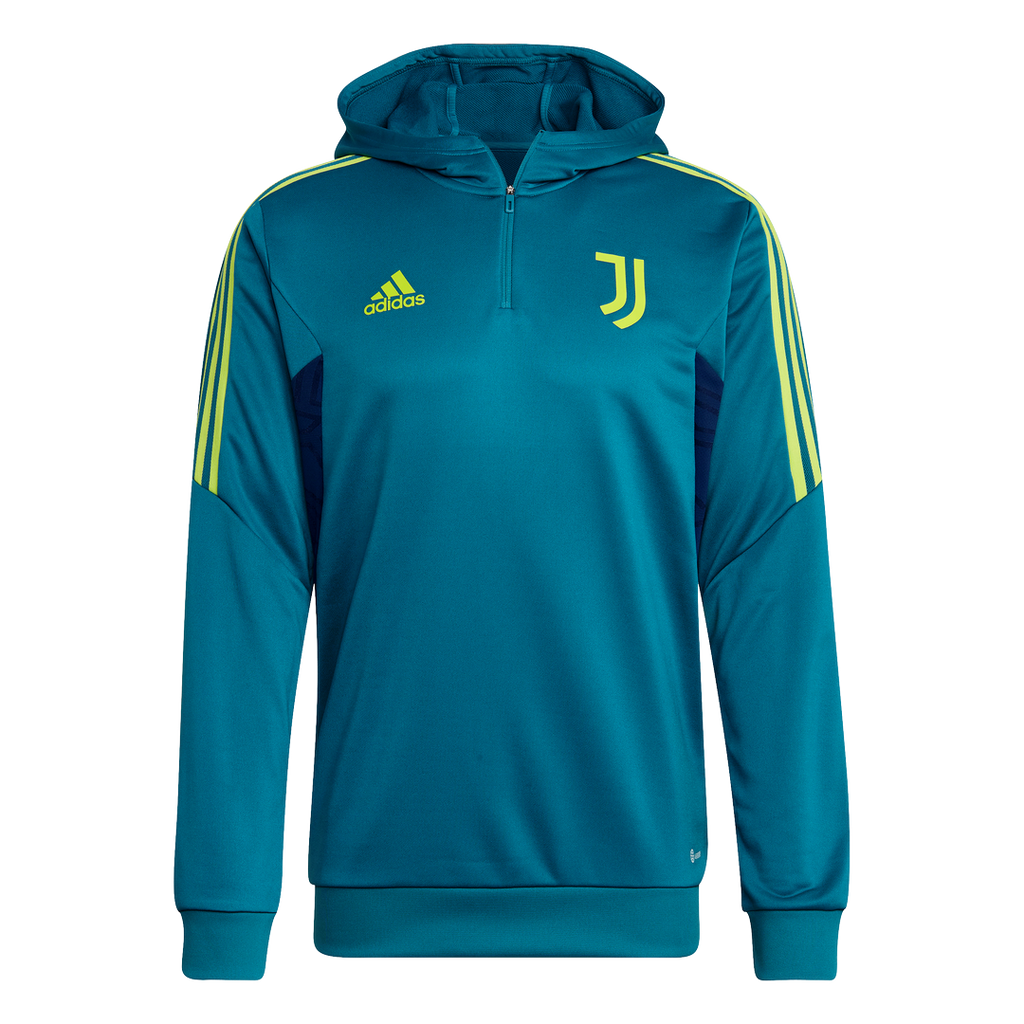 Haut d'entrainement à capuche Juventus - Bleu/Vert