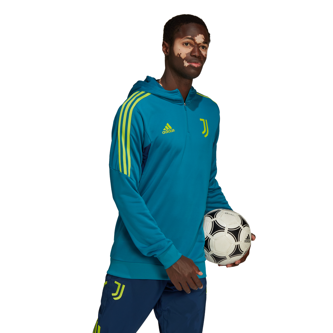 Haut d'entrainement à capuche Juventus - Bleu/Vert
