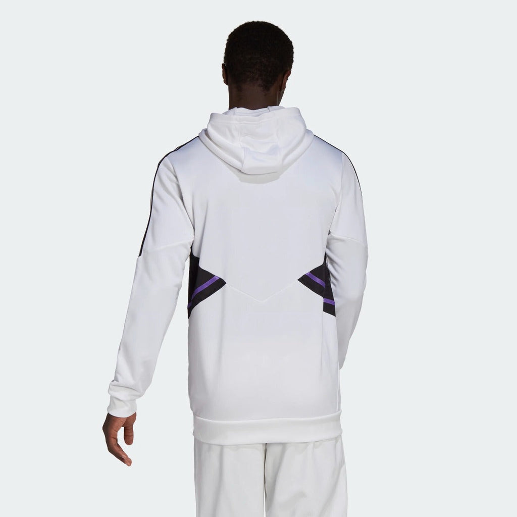 Haut d'entrainement à capuche Real Madrid Condivo 2022/2023 - Blanc/Noir/Violet