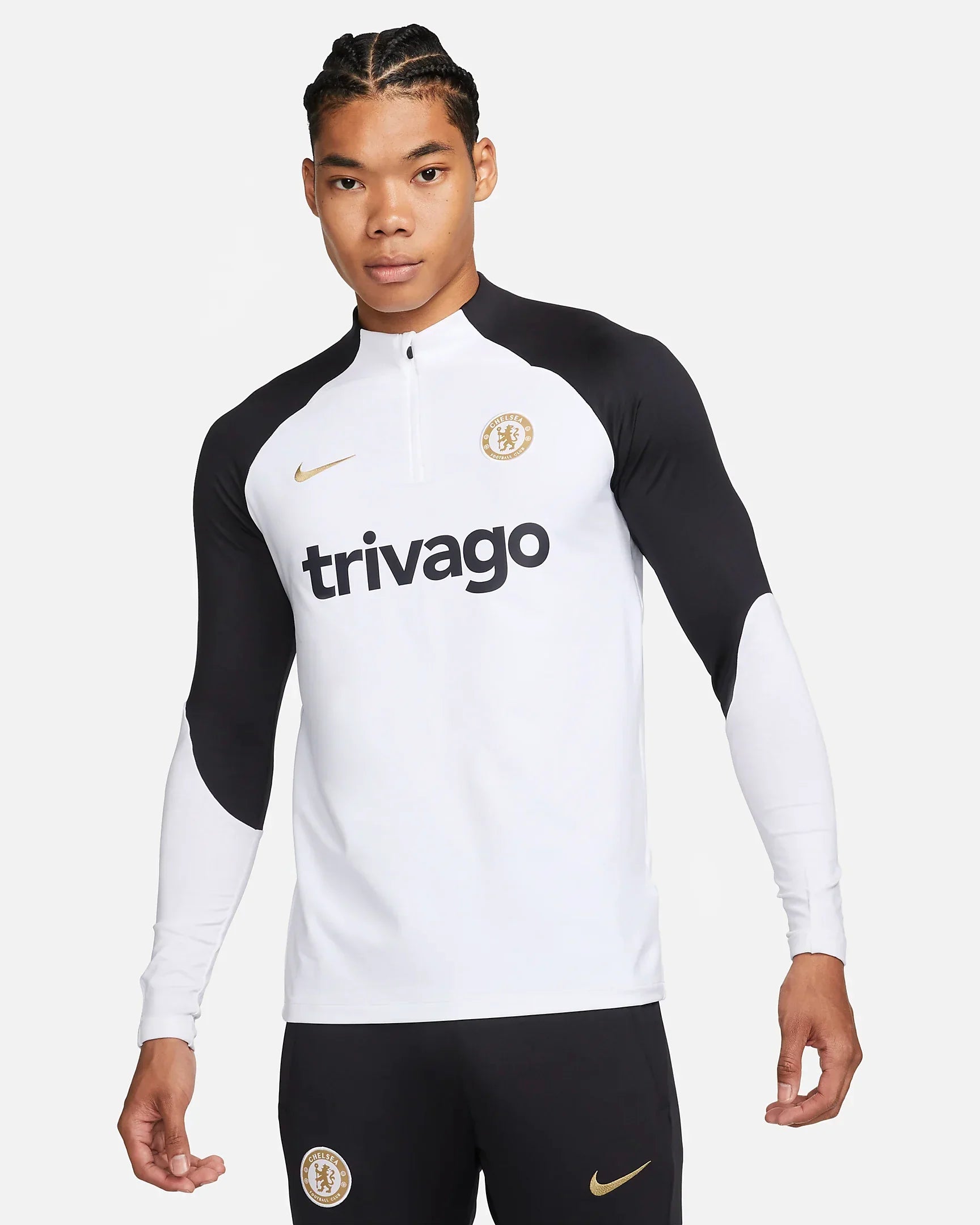 Haut d'entrainement Chelsea - Blanc/Noir/Doré