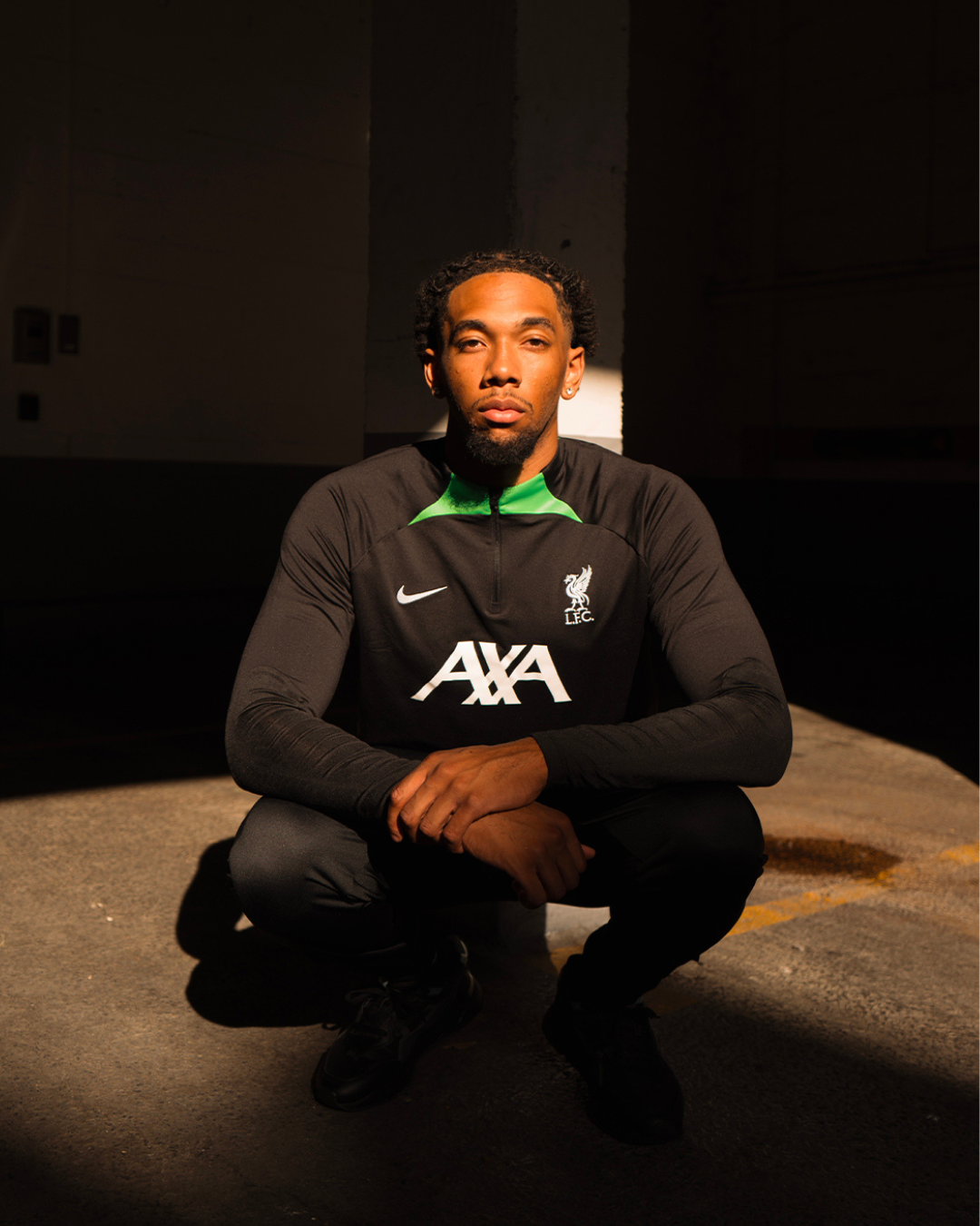 Haut d'entrainement Liverpool - Noir/Vert/Blanc