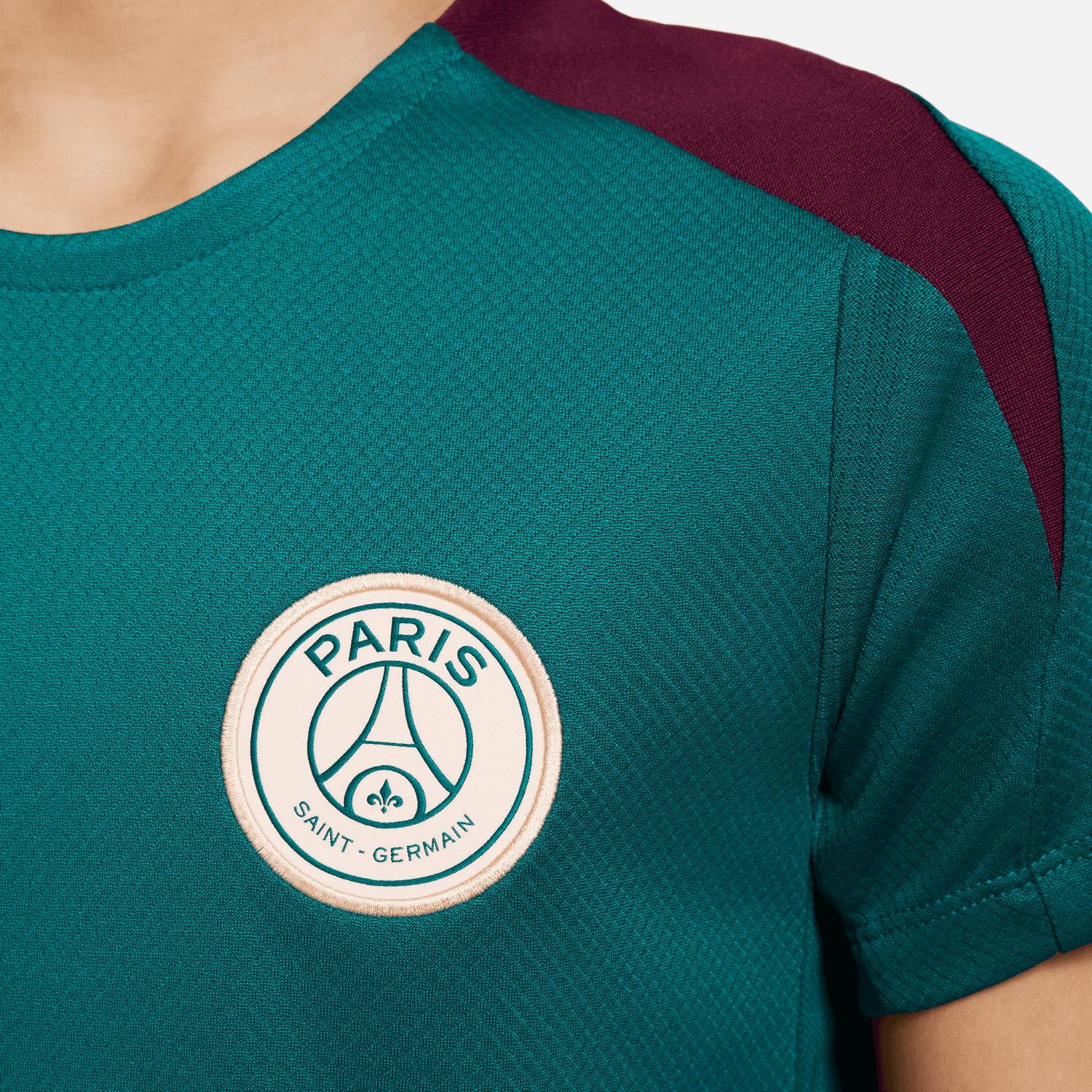 Maillot d'entrainement PSG Junior - Vert/Bordeaux