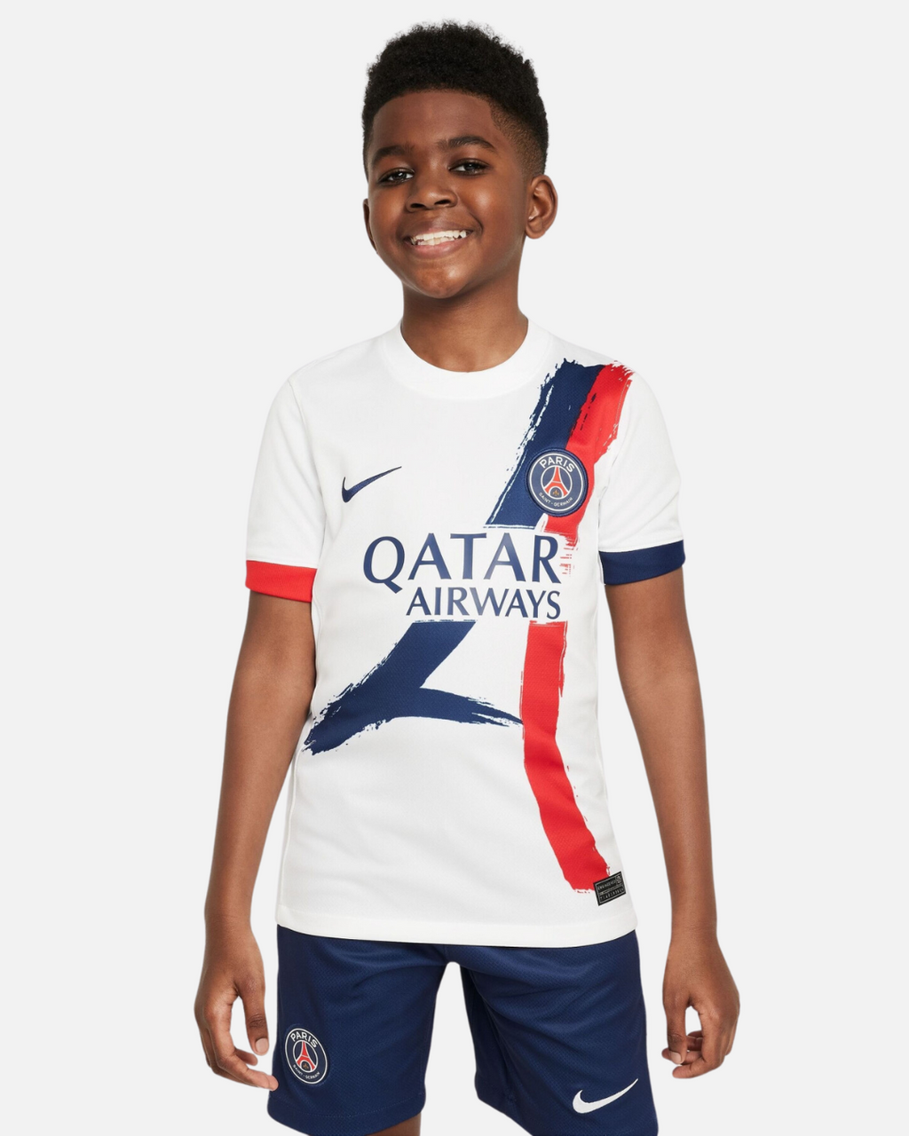 Maillot PSG  Extérieur Junior 2025/2026 - Blanc/Bleu/Rouge