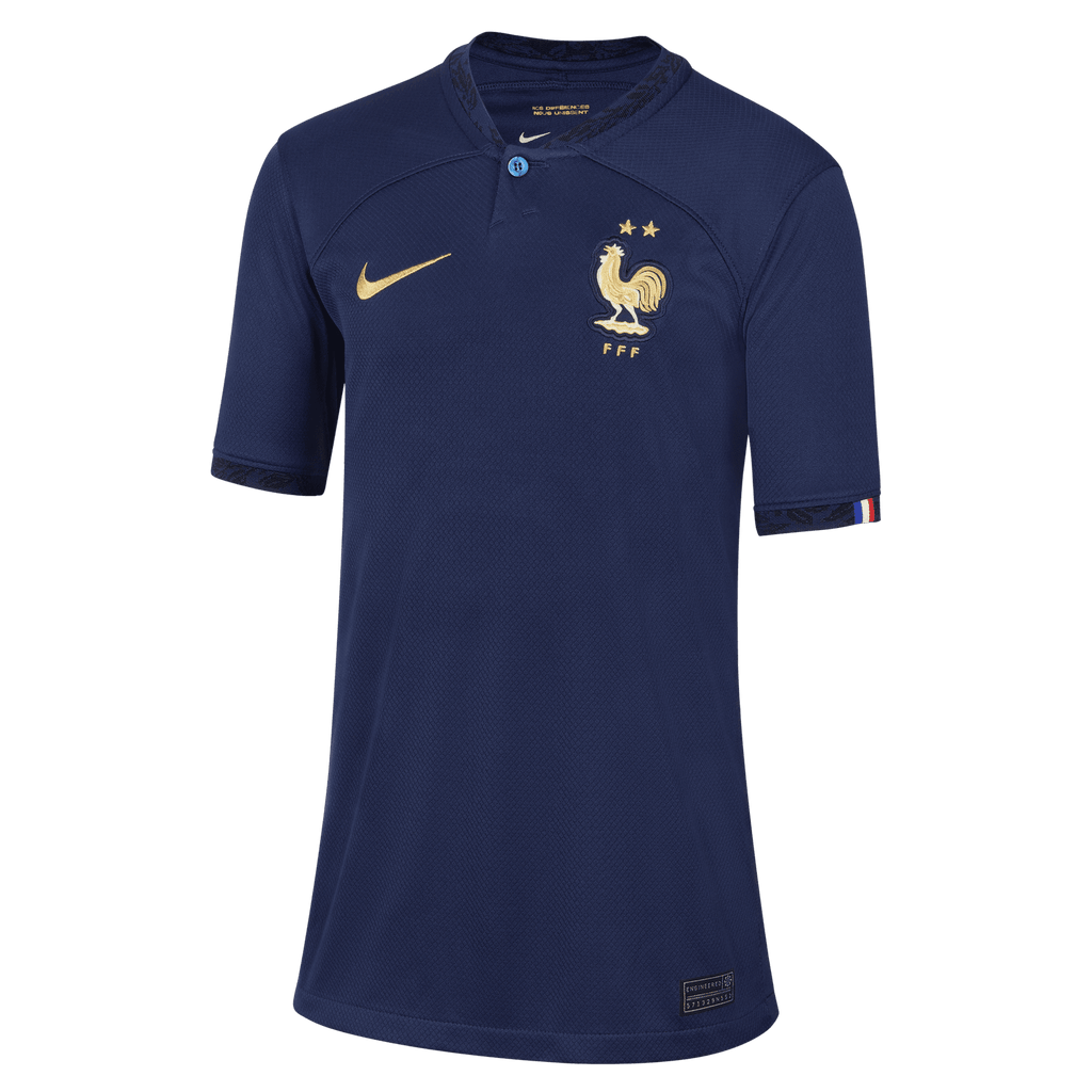 Maillot Equipe de France Domicile Junior 2022 - Bleu/Doré