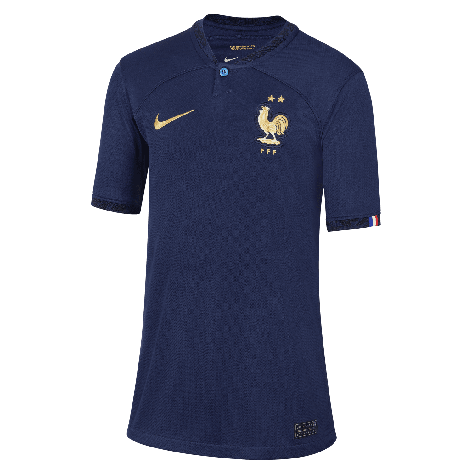 Maillot Equipe de France Domicile Junior 2022 - Bleu/Doré
