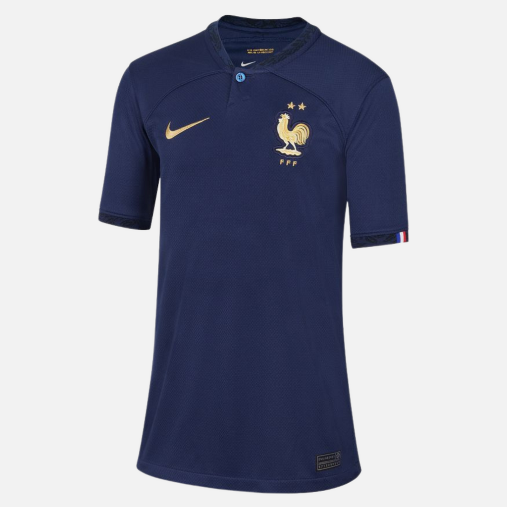 Maillot Equipe de France Domicile Junior 2022 - Bleu/Doré