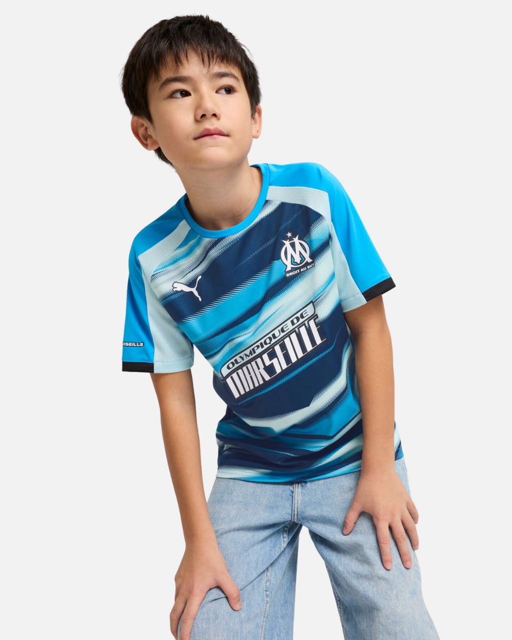 Maillot OM Faster 2024/2025 Junior - Bleu