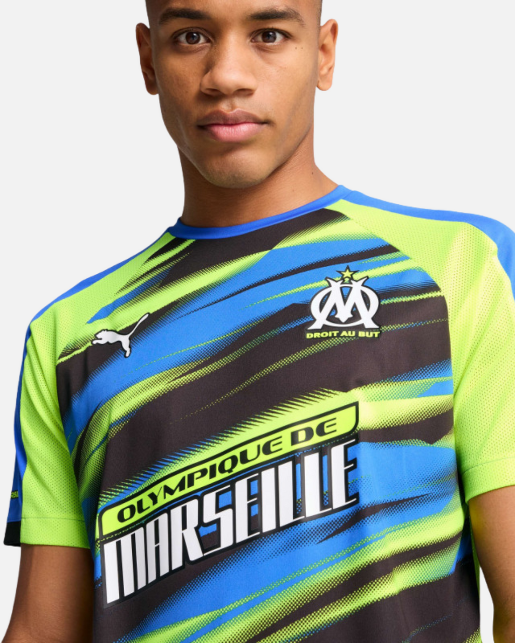 Maillot OM Faster 2024/2025 - Vert/Bleu/Noir