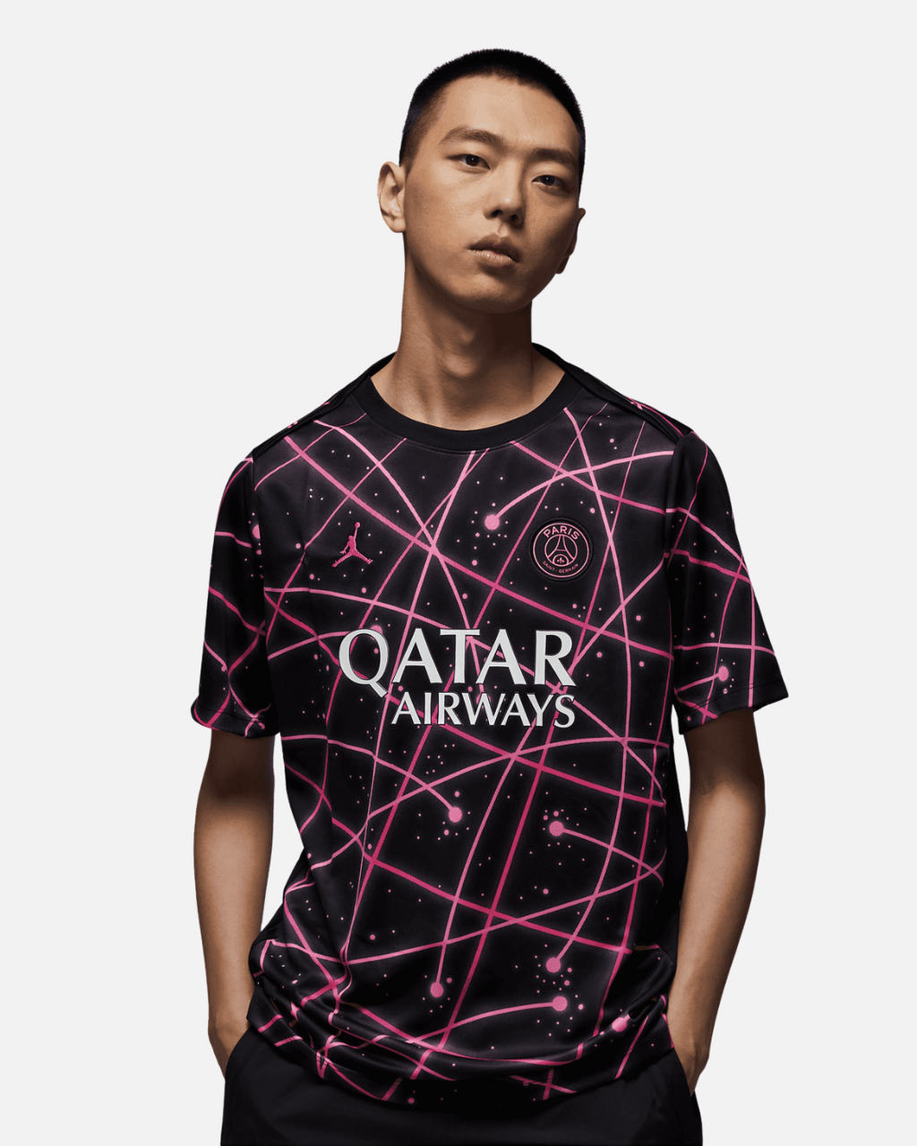 Maillot PSG Pré-Match 2025/2026 - Noir/Rose
