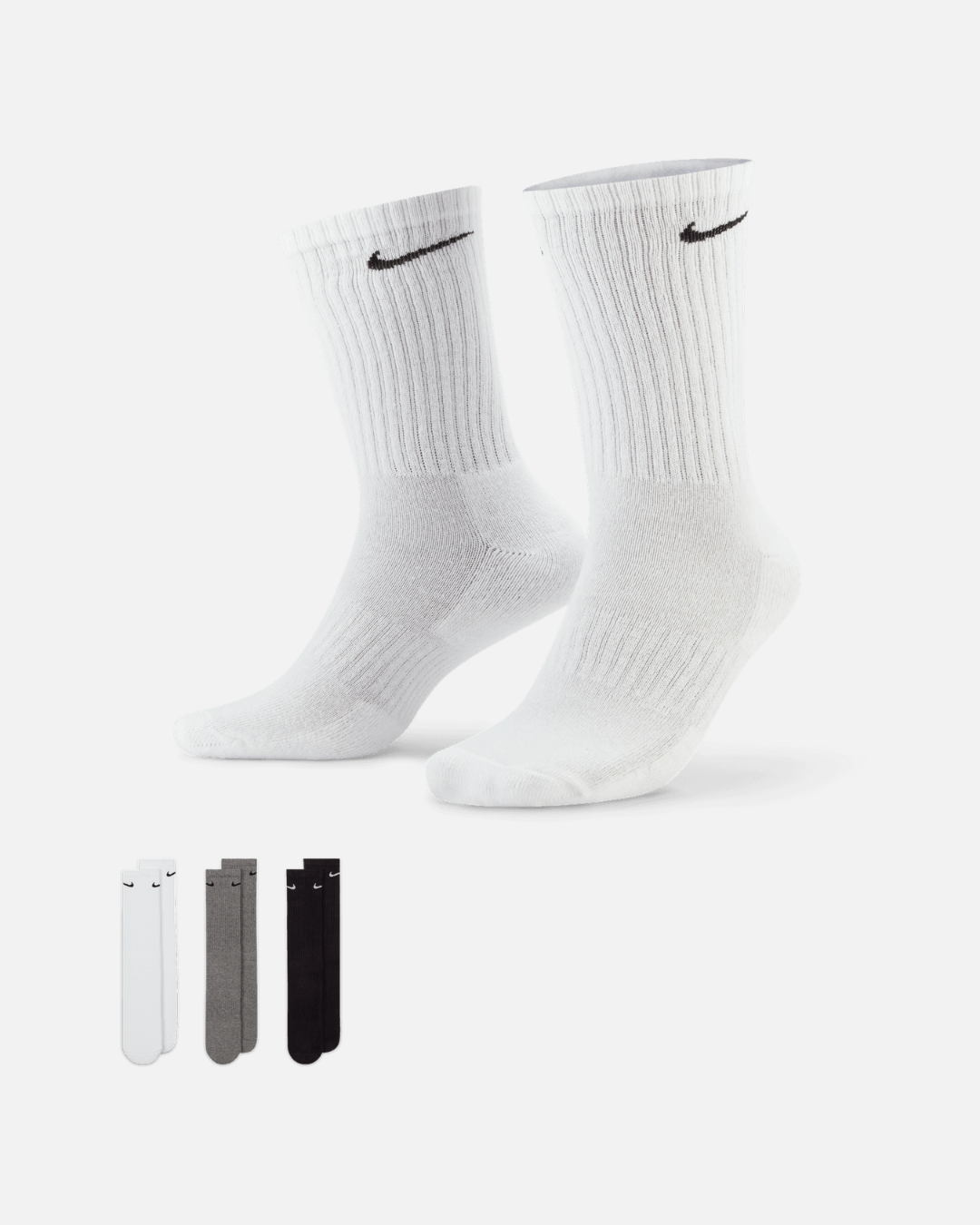 Pack de 3 paires de Chaussettes Nike Everyday - Noir/Blanc/Gris