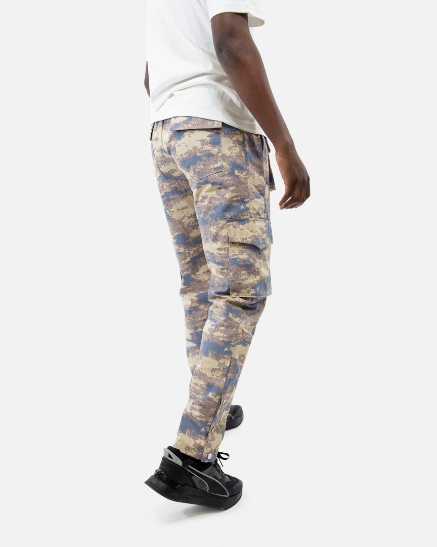 Pantalon Cargo Camouflage ADJ  - Beige/Bleu