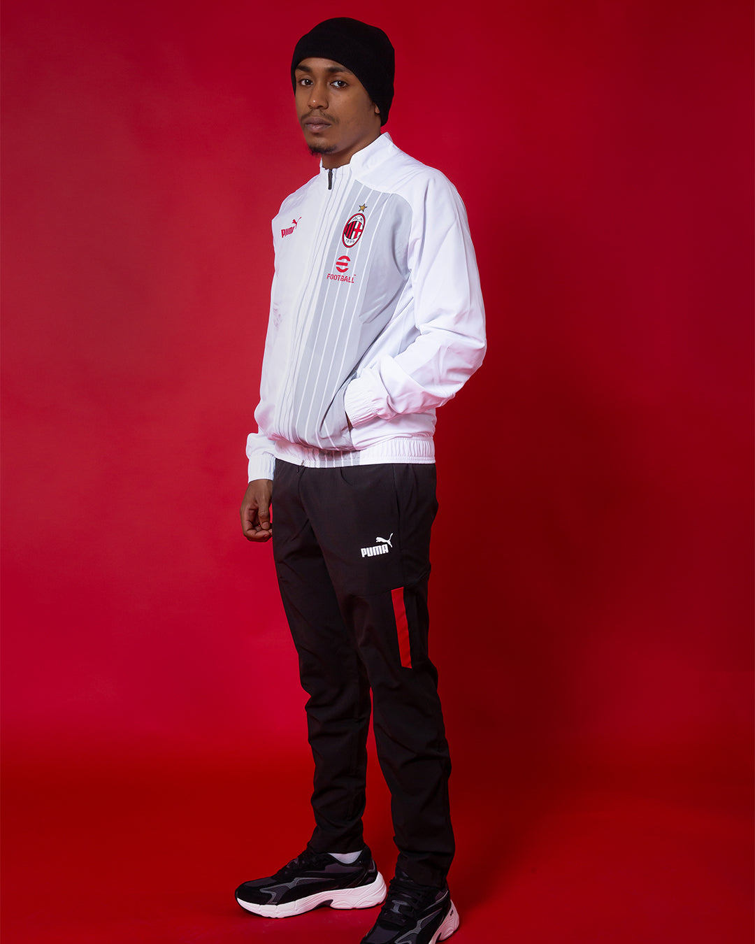 Pantalon de survêtement Milan AC - Noir/Rouge/Blanc