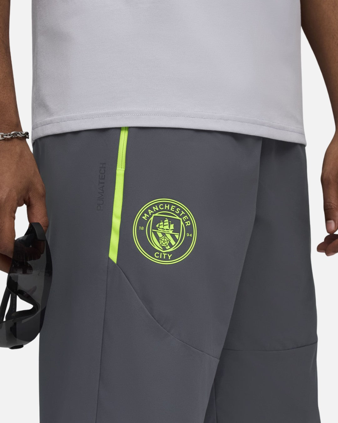 Pantalon de survêtement Manchester City 2025/2026 - Gris/Jaune