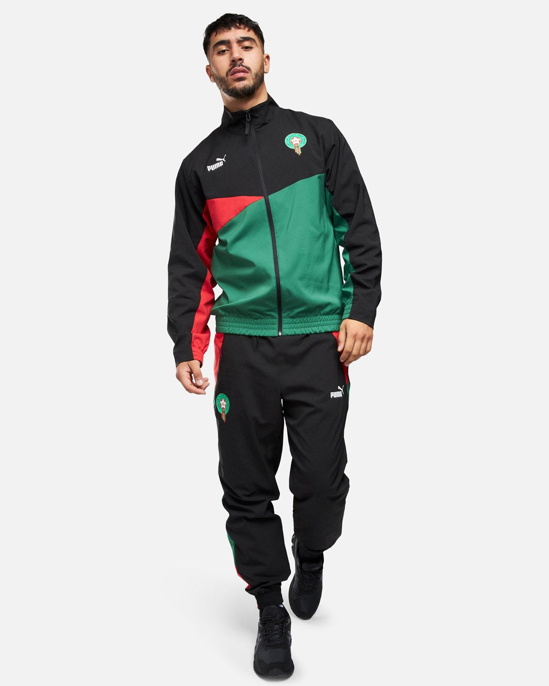 Pantalon de survêtement Maroc 2024 - Noir/Rouge/Vert