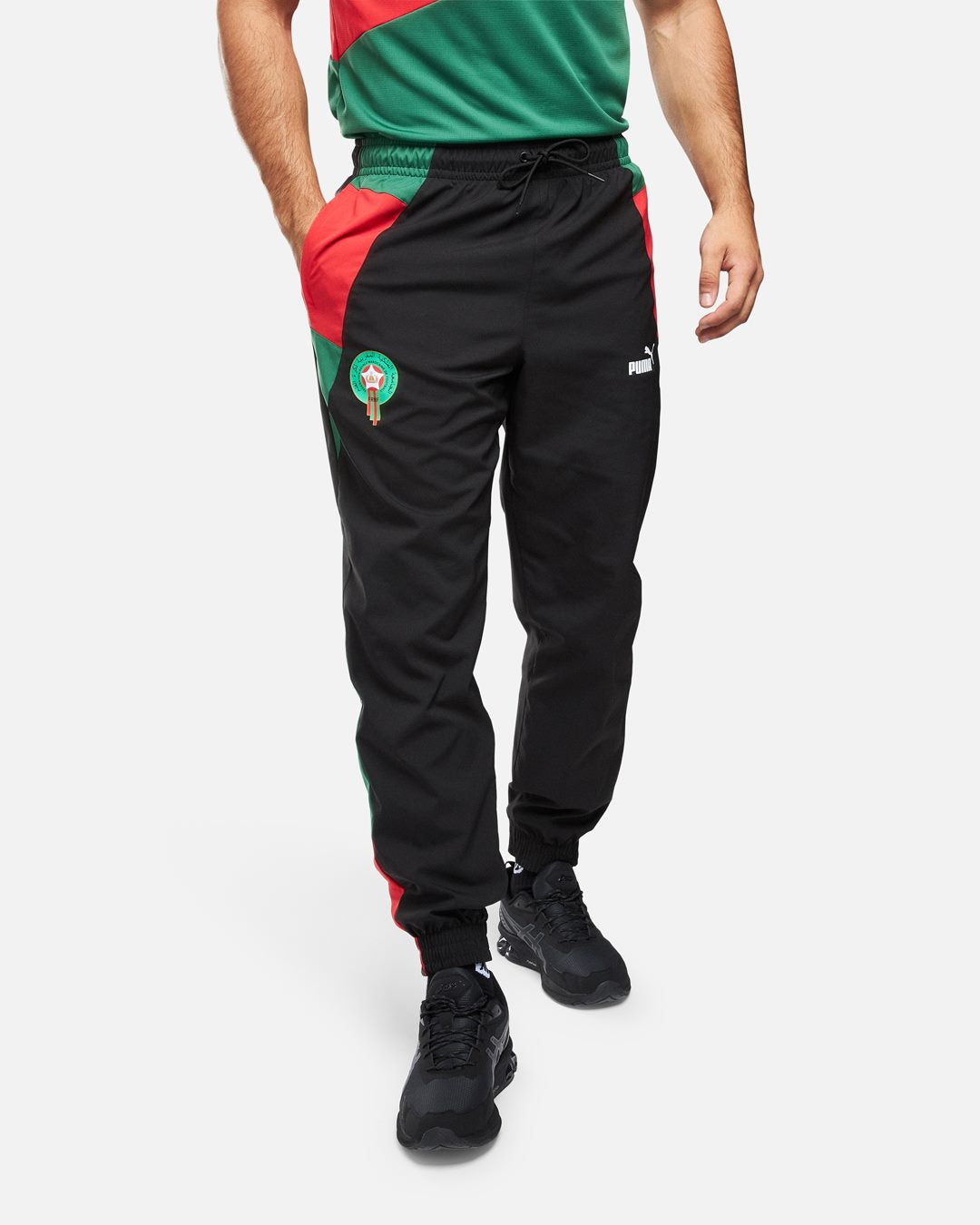 Pantalon de survêtement Maroc 2024 - Noir/Rouge/Vert