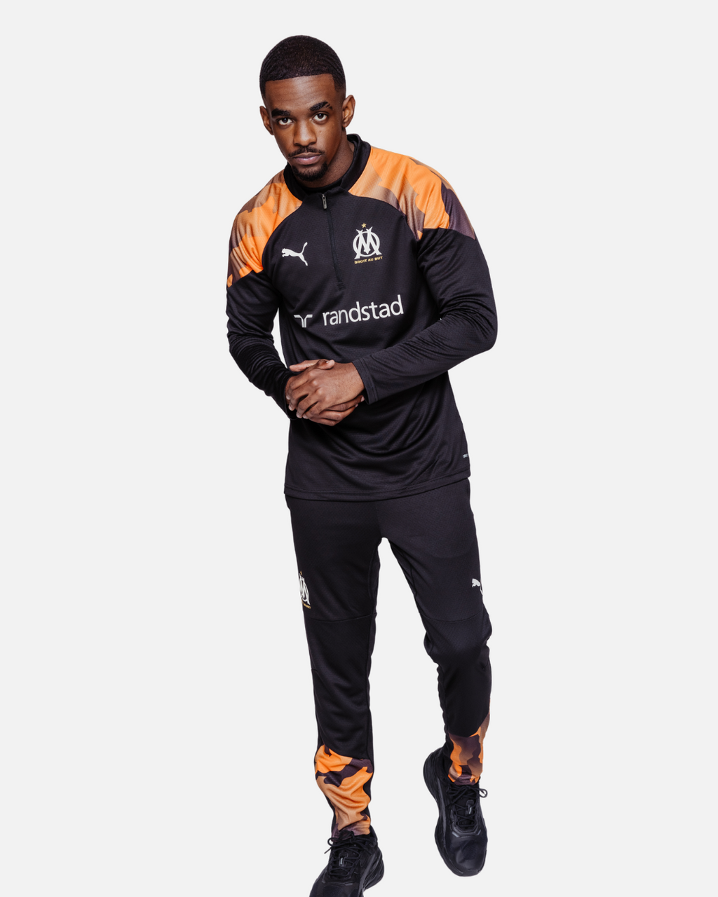 Pantalon d'entrainement OM - Noir/Orange