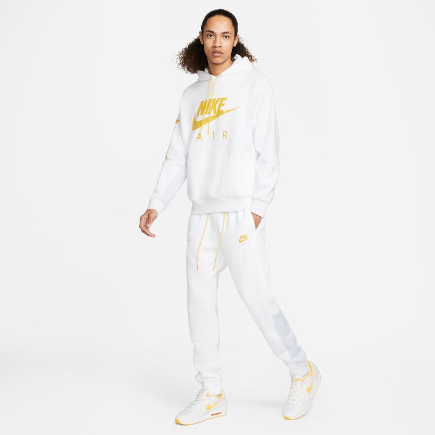 Pantalon Nike Air fleece brossé  - Blanc/Doré