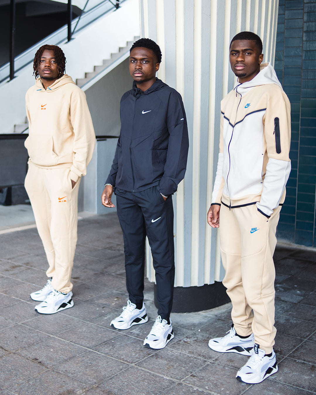 Pantalon jogging Nike Tech Fleece - Beige/Bleu