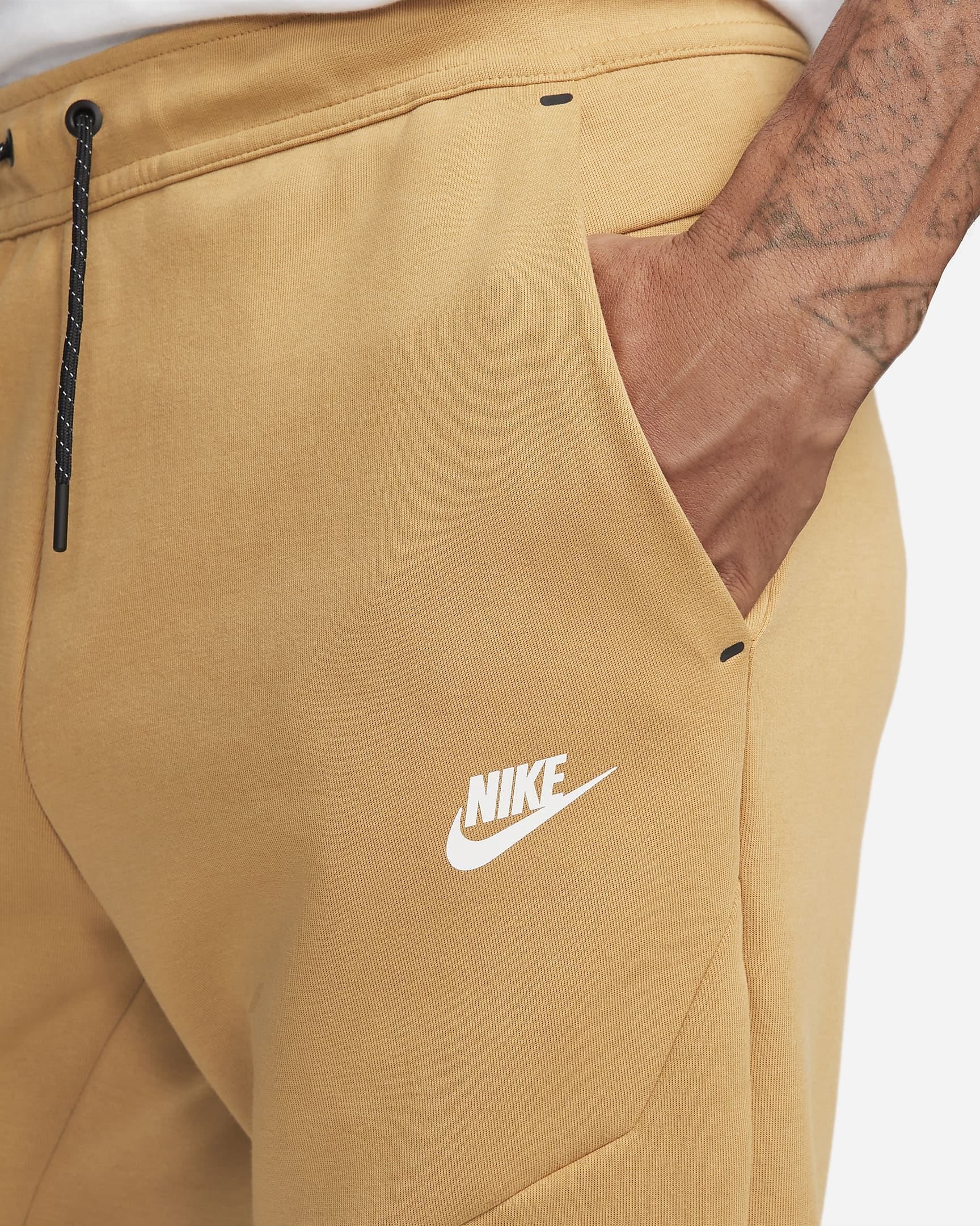 Pantalon jogging Nike Tech Fleece - Beige/Noir