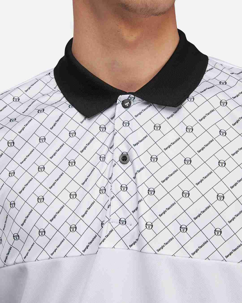 Polo Sergio Tacchini Diamante - Blanc/Noir