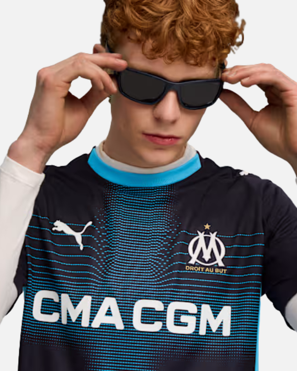 Maillot OM Extérieur 2025/2026 - Marine/Bleu Ciel