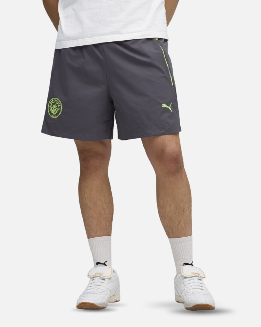 Short d'entraînement Manchester City Pumatech Woven 2025/2026 - Gris/Jaune