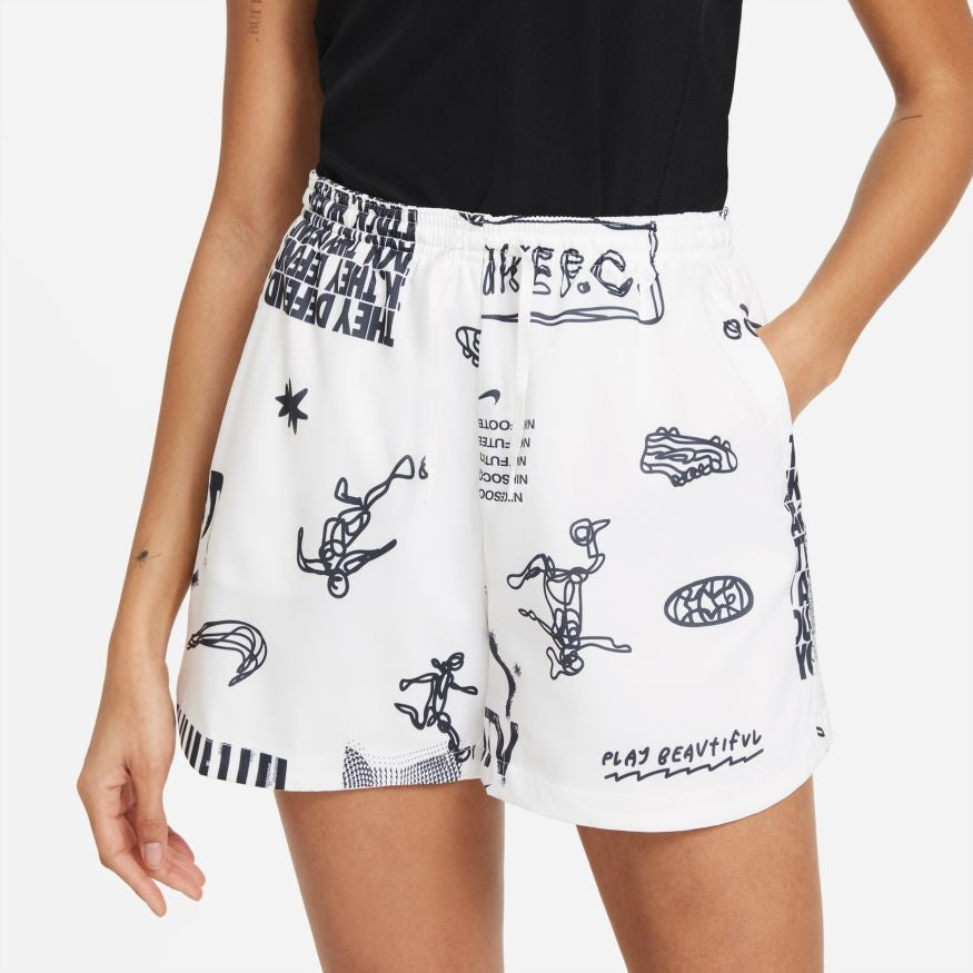 Short Femme Nike Joga Bonito - Blanc/Noir