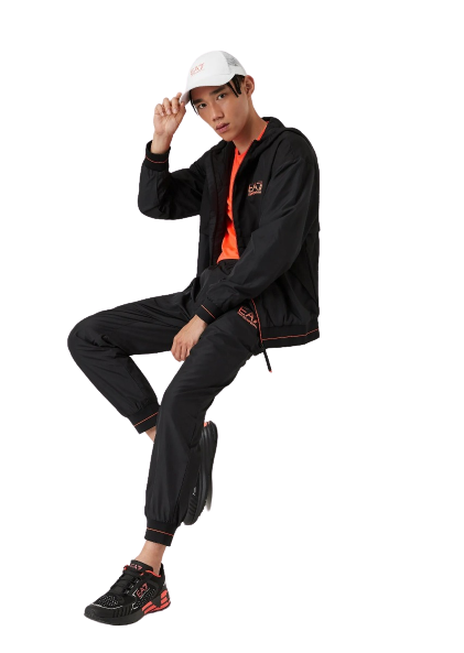 Survêtement capuche Emporio Armani EA7 Ventus 7 - Noir/Orange