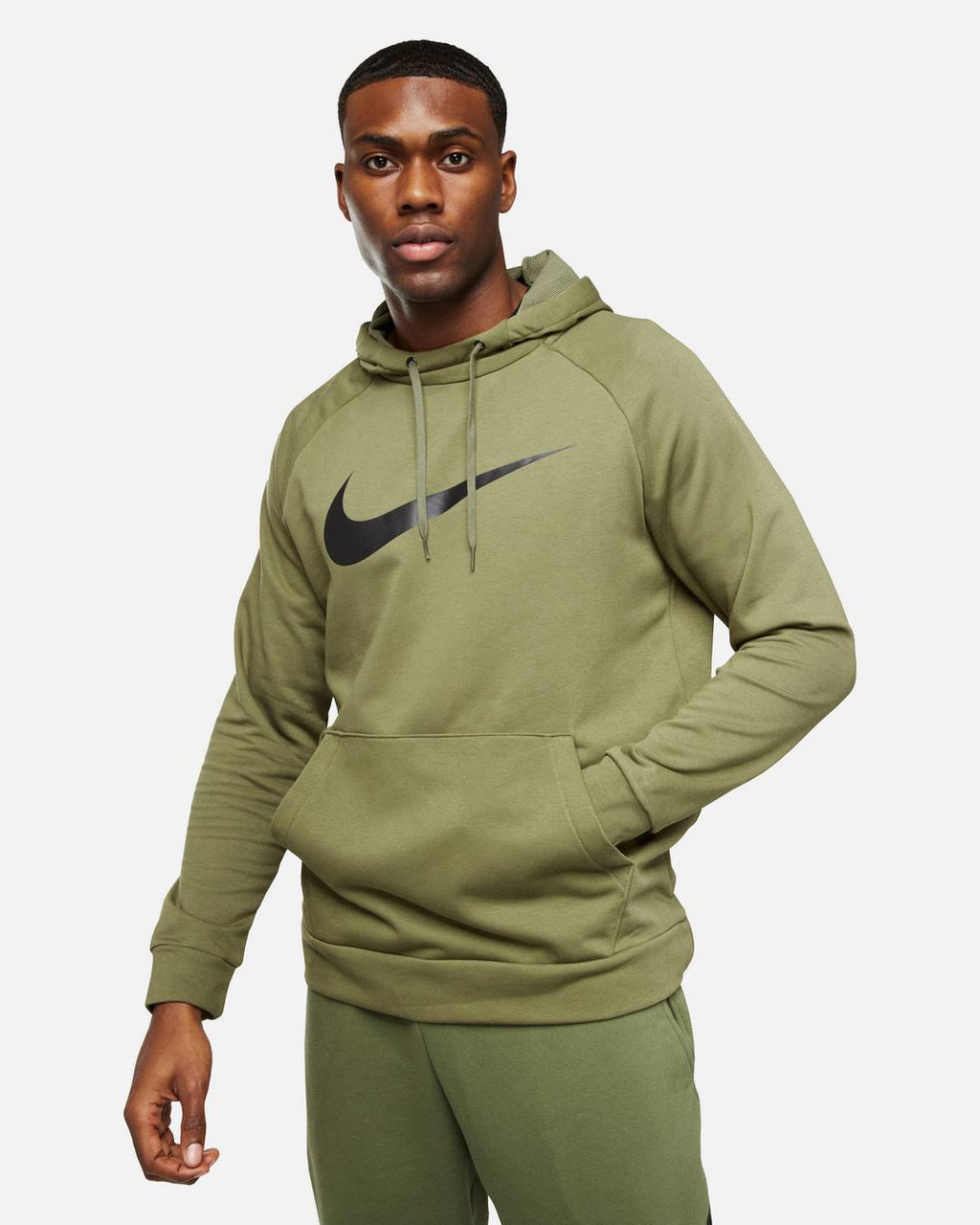 Sweat a capuche Nike Running Dry Graphic - Kaki/Noir
