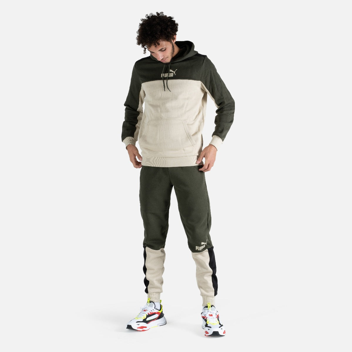 Sweat à capuche Puma - Beige/Kaki