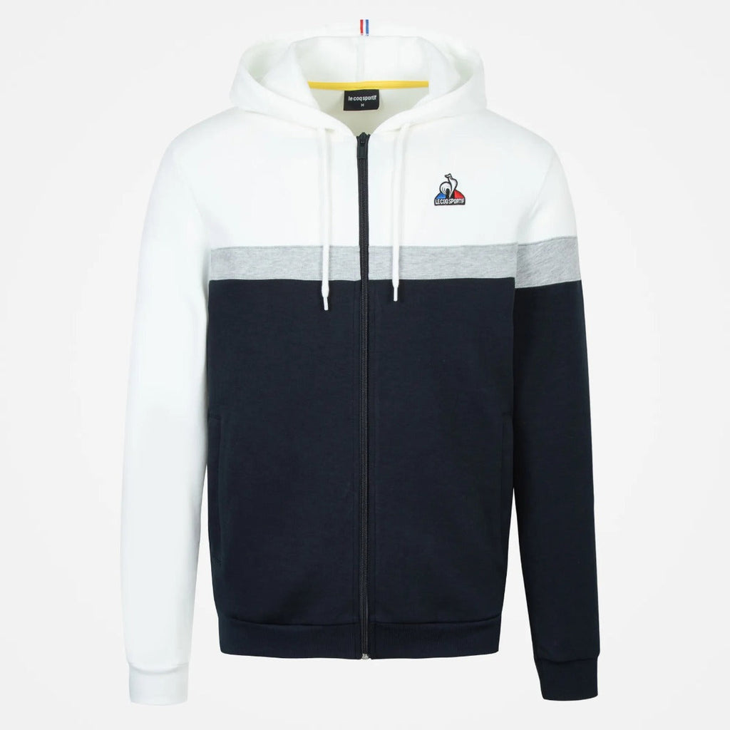 Veste à Capuche Zippé Le Coq Sportif Saison - Bleu/Gris/Blanc