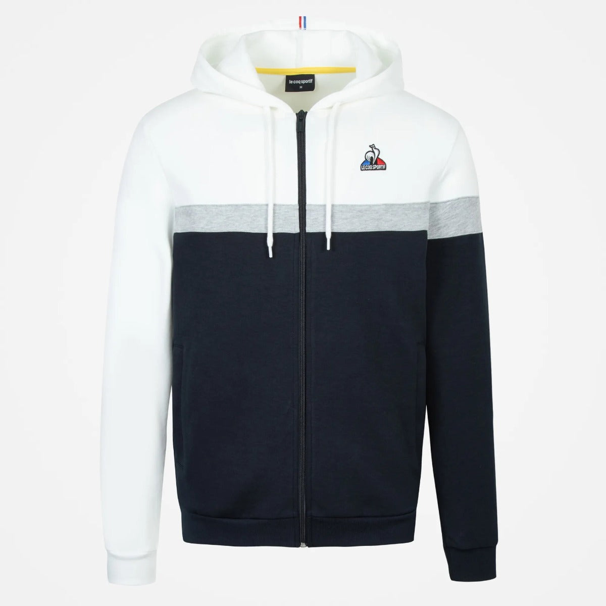 Veste à Capuche Zippé Le Coq Sportif Saison - Bleu/Gris/Blanc