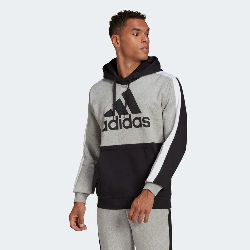 Sweat à capuche Adidas Essentials Colorblock - Gris/Noir