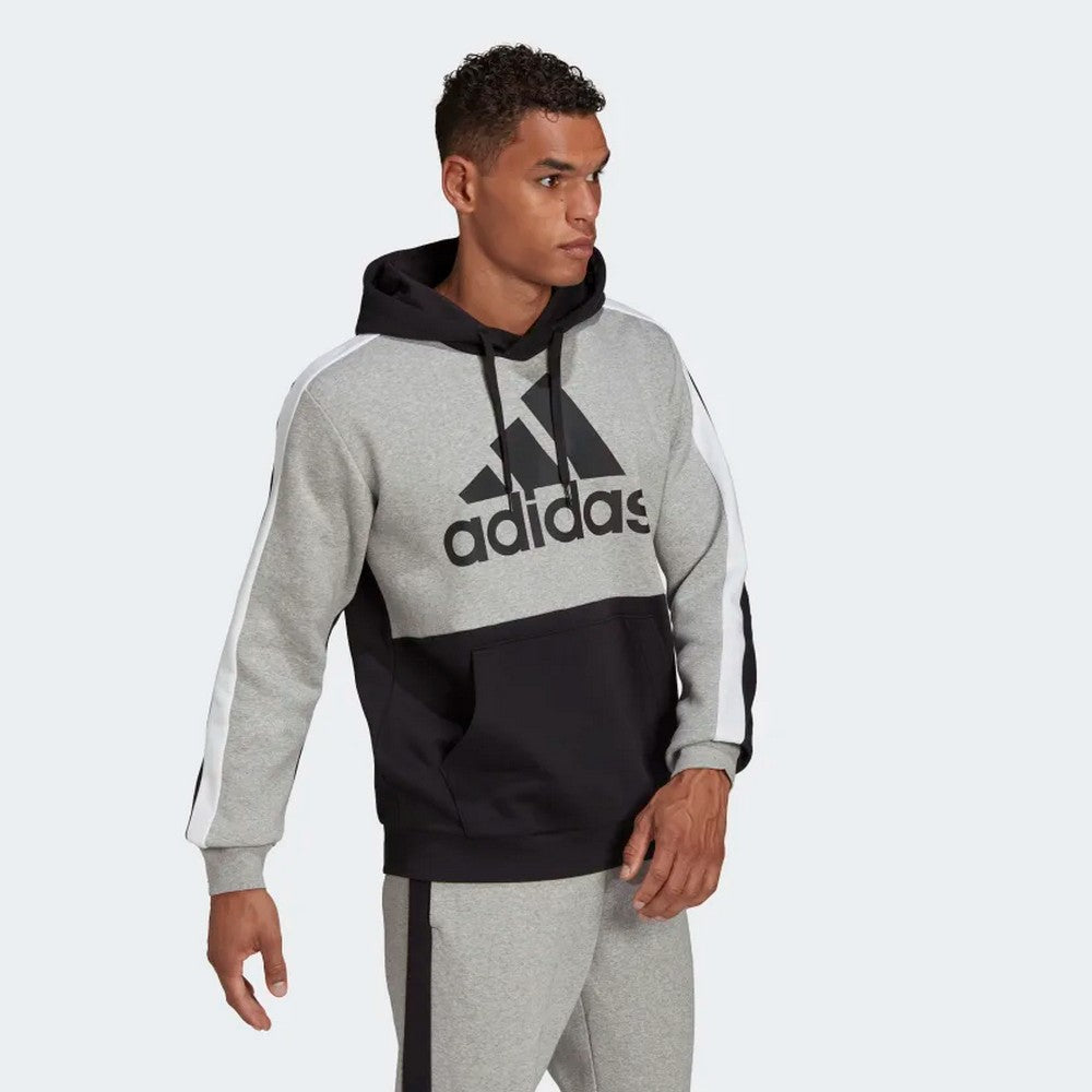 Sweat à capuche Adidas Essentials Colorblock - Gris/Noir