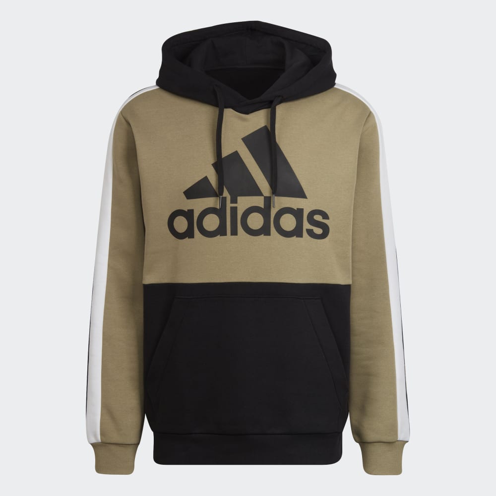 Sweat à capuche Adidas Essentials Colorblock - Kaki/Noir/Blanc